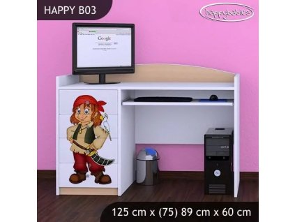 Psací stůl Happy B03 - pirát (Barva bílá)