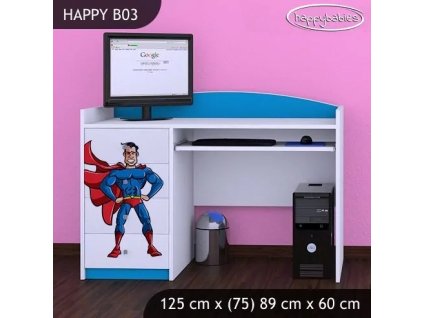 Psací stůl Happy B03 -superman (Barva bílá)