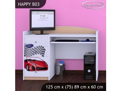 Psací stůl Happy B03 - závod (Barva bílá)