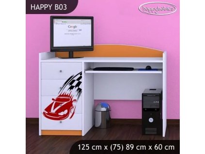 Psací stůl Happy B03 - závod F1 (Barva bílá)