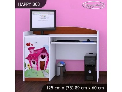 Psací stůl Happy B03 - začarovaný domeček (Barva bílá)