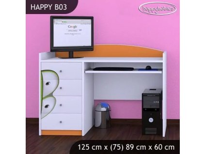 Psací stůl Happy B03 - zelené auto (Barva bílá)