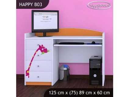 Psací stůl Happy B03 - žirafa (Barva bílá)