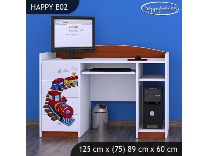 Psací stůl Happy B02 - vláček (Barva bílá)