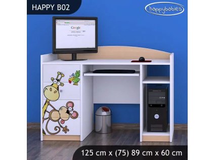 Psací stůl Happy B02 - safari (Barva bílá)
