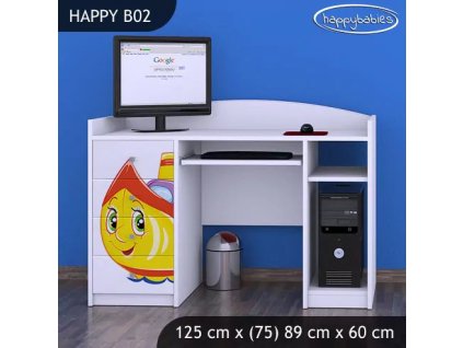Psací stůl Happy B02 - loď (Barva bílá)