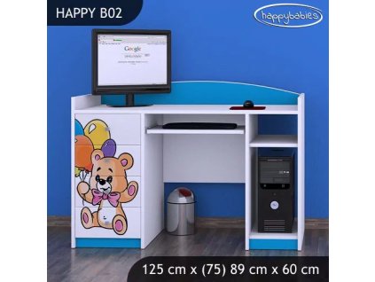 Psací stůl Happy B02 - šťastný medvídek (Barva bílá)