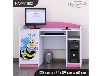 Psací stůl Happy B02 - usměvavá včelka (Barva bílá)