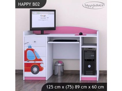 Psací stůl Happy B02 - hasičské auto (Barva bílá)