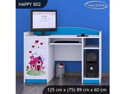 Psací stůl Happy B02 - začarovaný domeček (Barva bílá)