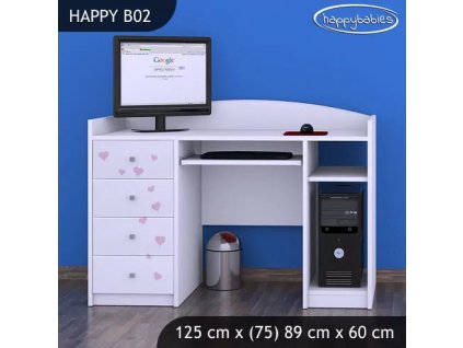Psací stůl Happy B02 - zamilovaní králíčci (Barva bílá)