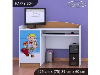 Psací stůl Happy B04 - bořek stavitel (Barva bílá)