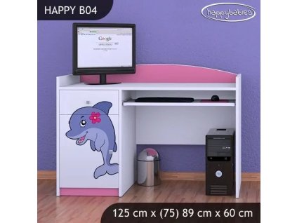 Psací stůl Happy B04 - delfín (Barva bílá)