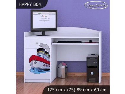 Psací stůl Happy B04 - velká loď (Barva bílá)