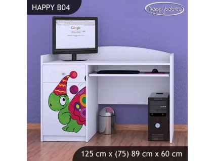 Psací stůl Happy B04 - barevný želvík (Barva bílá)
