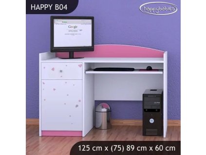 Psací stůl Happy B04 - princ na bílém koni (Barva bílá)