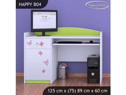 Psací stůl Happy B04 - víla s motýlkami (Barva bílá)