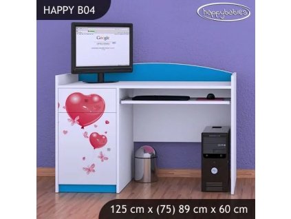 Psací stůl Happy B04 - medvídek s balónky (Barva bílá)