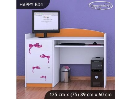 Psací stůl Happy B04 - medvídek s mašlí (Barva bílá)