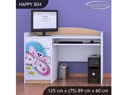 Psací stůl Happy B04 - motýlek (Barva bílá)