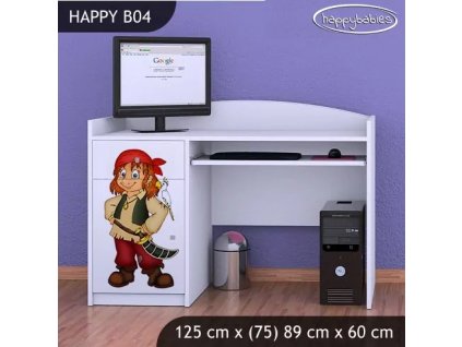 Psací stůl Happy B04 - pirát (Barva bílá)