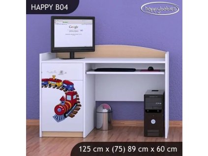Psací stůl Happy B04 - vláček (Barva bílá)