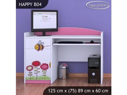 Psací stůl Happy B04 - včelka (Barva bílá)