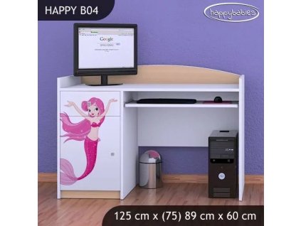 Psací stůl Happy B04 - mořská víla (Barva bílá)