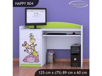 Psací stůl Happy B04 - safari (Barva bílá)