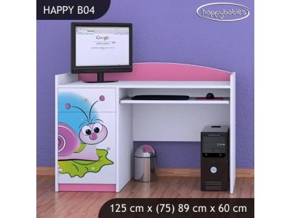 Psací stůl Happy B04 - slimák (Barva bílá)