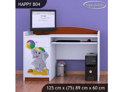 Psací stůl Happy B04 - slon s balónkem (Barva bílá)