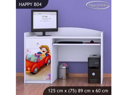 Psací stůl Happy B04 - zpívající auto (Barva bílá)