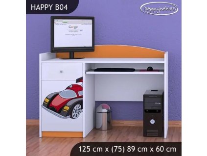 Psací stůl Happy B04 - super bolid (Barva bílá)