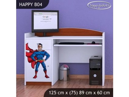 Psací stůl Happy B04 - super man (Barva bílá)