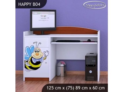 Psací stůl Happy B04 - usměvavá včelka (Barva bílá)