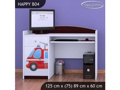 Psací stůl Happy B04 - hasičské auto (Barva bílá)