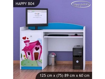Psací stůl Happy B04 - začarovaný domeček (Barva bílá)