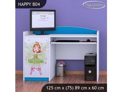 Psací stůl Happy B04 - zelená čarodějka (Barva bílá)