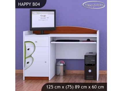 Psací stůl Happy B04 - zelené auto (Barva bílá)