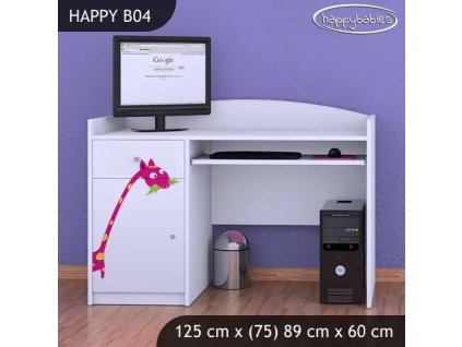 Psací stůl Happy B04 - žirafa (Barva bílá)