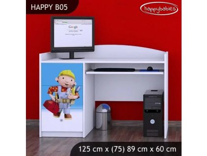 Psací stůl Happy B05 - bořek stavitel (Barva bílá)
