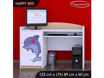 Psací stůl Happy B05 - delfín (Barva bílá)
