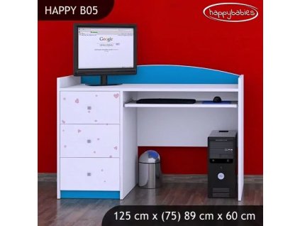 Psací stůl Happy B05 - princ na bílém koni (Barva bílá)