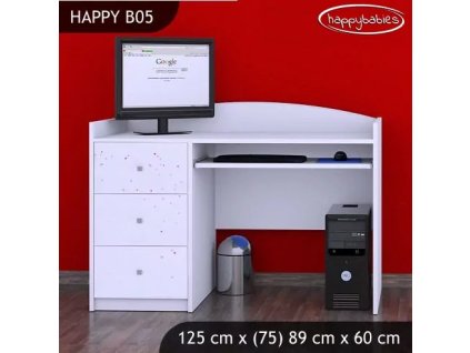 Psací stůl Happy B05 - víla se srdcem (Barva bílá)