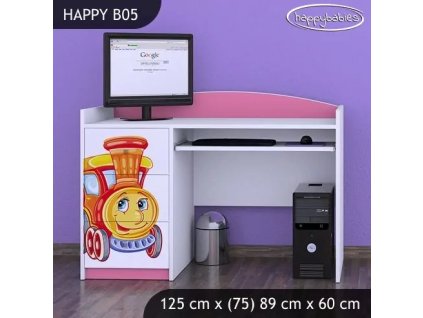 Psací stůl Happy B05 - lokomotiva (Barva bílá)