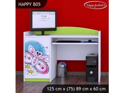 Psací stůl Happy B05 - motýlek (Barva bílá)
