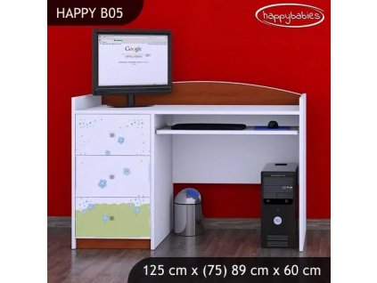 Psací stůl Happy B05 - modrý medvídek (Barva bílá)