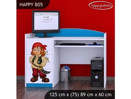 Psací stůl Happy B05 - pirát (Barva bílá)