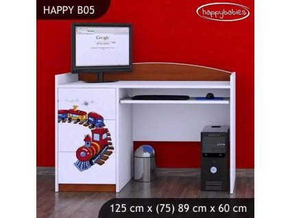 Psací stůl Happy B05 -vláček (Barva bílá)