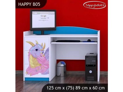 Psací stůl Happy B05 -  policie (Barva bílá)